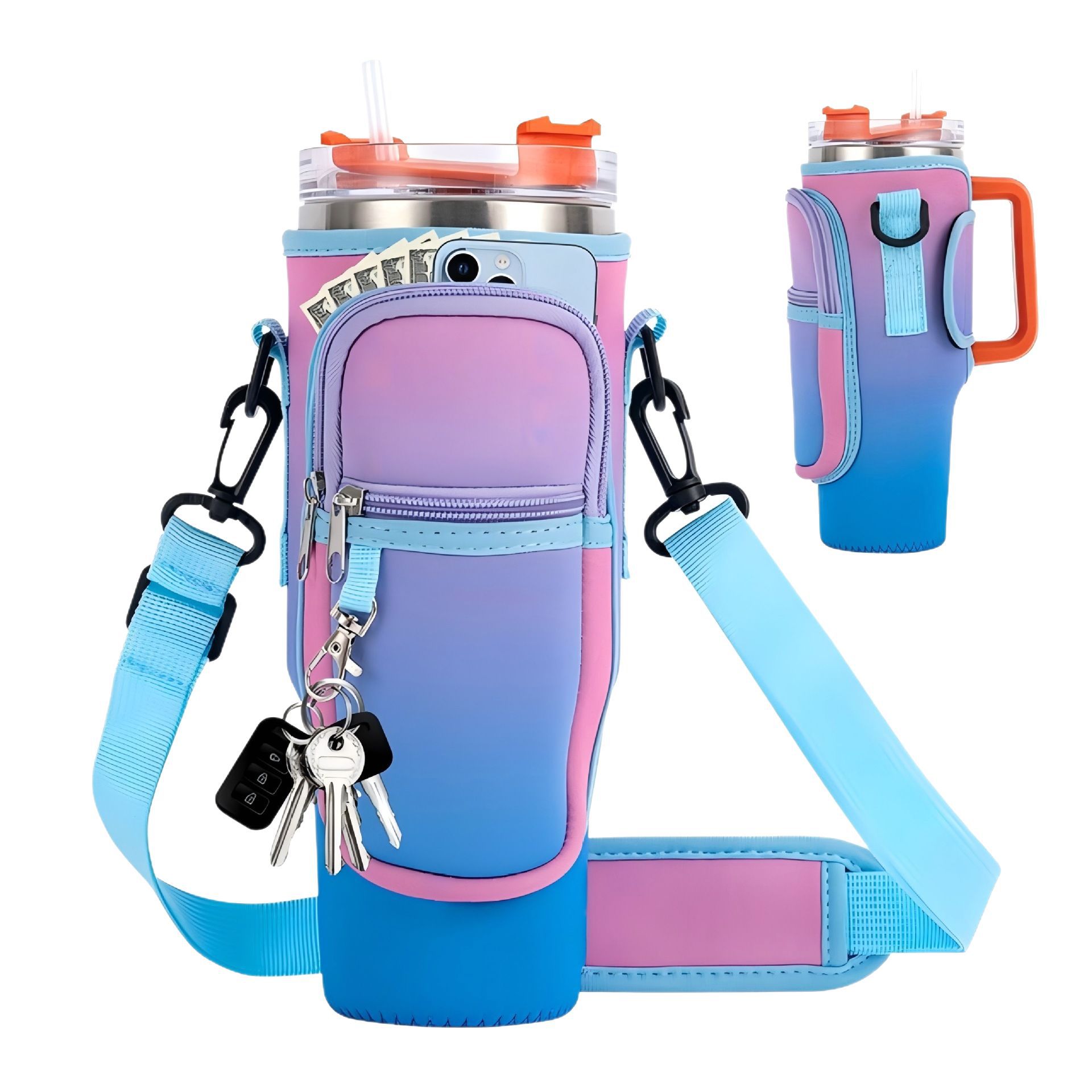40oz Ice Cup Set Stanley Handle Heat Pot Bag Stanley Diving Material Crossbody Cup Set