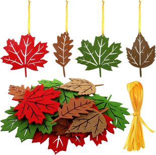 Tatuo 24Pcs Thanksgiving Felt Ornaments Fall Hanging Tree Decor Hanging Felt Decorative Pendant Fit