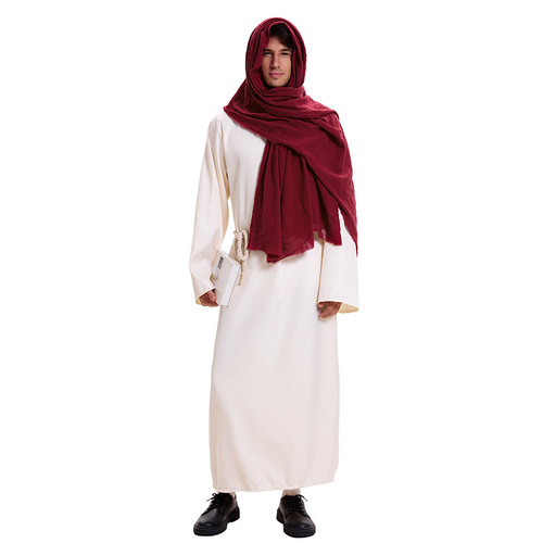 Vintage Arabic-Style Dubai Robe, Middle Eastern Preacher Cosplay Stage Performance Costume, Shepherd's Costume