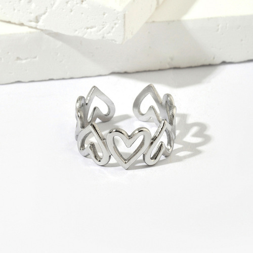 New Instagram-style ring that doesn't fade, niche titanium steel ring for women, high-end light luxury retro couple's ring for men, wholesale