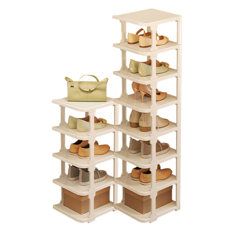 Puerta del dormitorio simple a prueba de polvo pequeño Zapatero puerta del hogar multi-capa de ahorro de espacio de almacenamiento libre de instalación gabinete de zapatos de almacenamiento