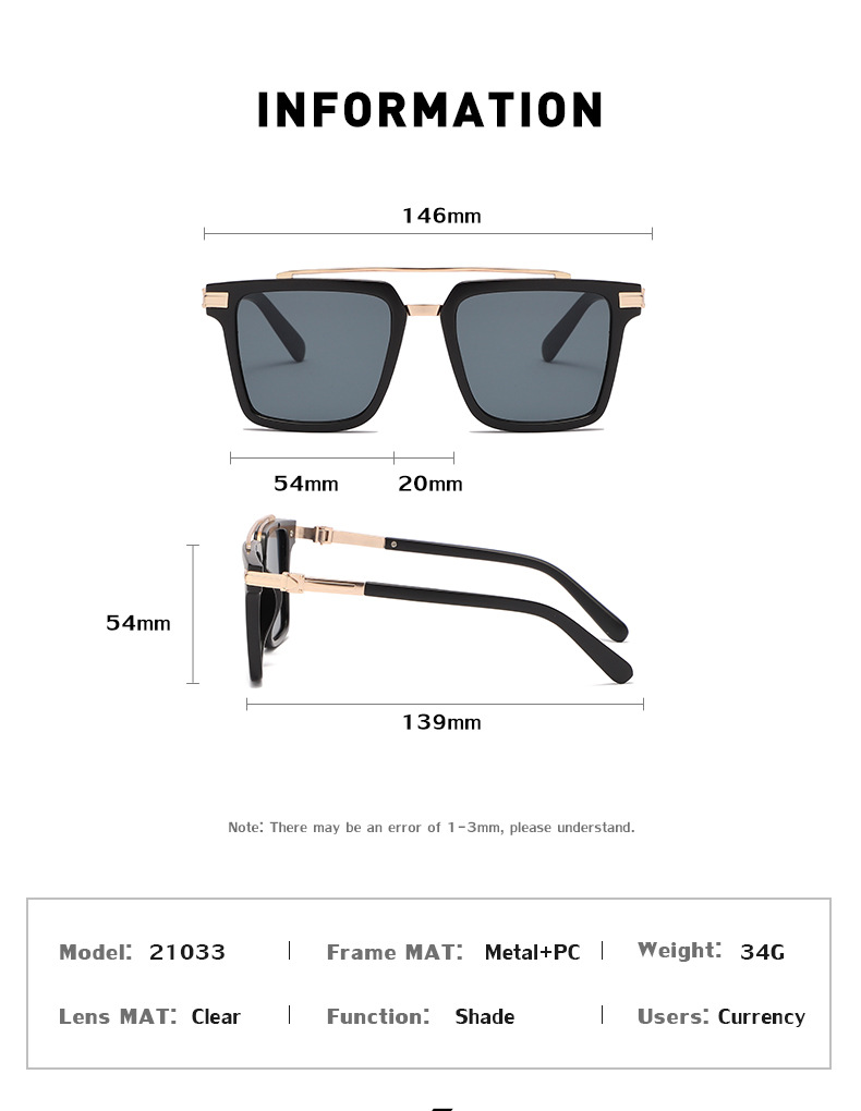 Retro Business Box Sunglasses Trend  New European And American Fashion Sunglasses display picture 1