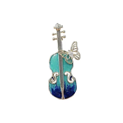 fashion enamel violin brooch: Yaxa sancaqları