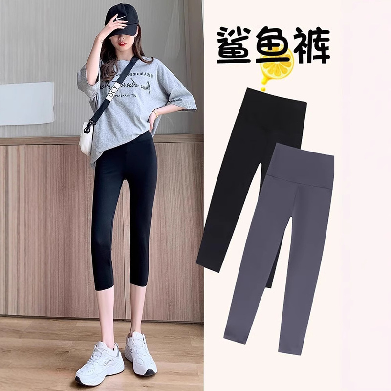 Women's Thin Cropped Shark Pants 2025, Hip-Lifting Cycling Pants, Yoga Barbie Ice Silk Leggings, Suitable for Outerwear Women's Thin Cropped Shark Pants 2025, Hip-Lifting Cycling Pants, Yoga Barbie Ice Silk Leggings, Suitable for Outerwear