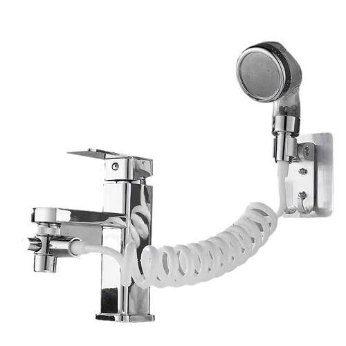 Three-speed one-touch water-stop hair-washing gadget: pressurized showerhead with external washbasin attachment, extended hair-washing showerhead faucet adapter.