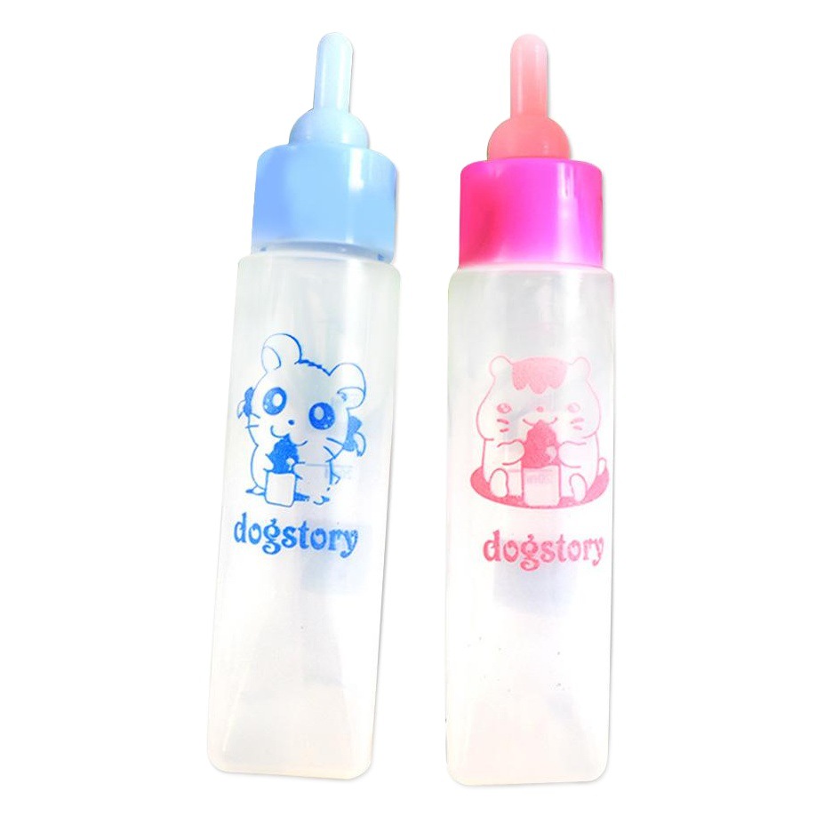 Botella de alimentación de 30ml para mascotas pequeñas, para hámster, conejo y Totoro, bebedor y alimentador, con cepillo de limpieza y jeringa, suministro de mascotas