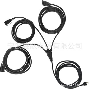 Honderson 3 Direction Outdoor Extension Cable 1 to 3 Splitter,3 Prong Socket Plug