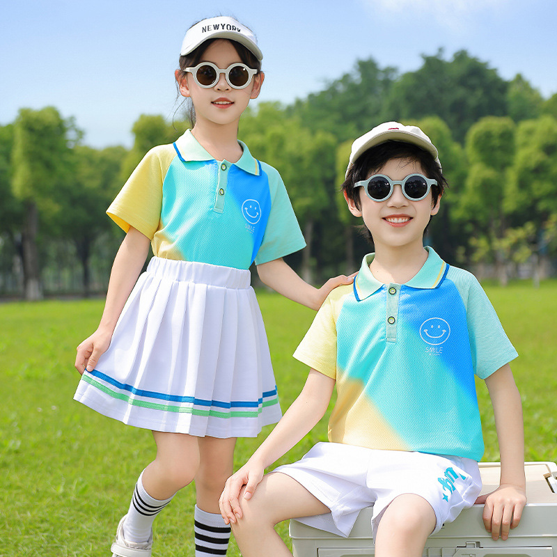 Kindergarten uniform primary school uniform summer two-piece first-grade children's clothing games rainbow group class uniform