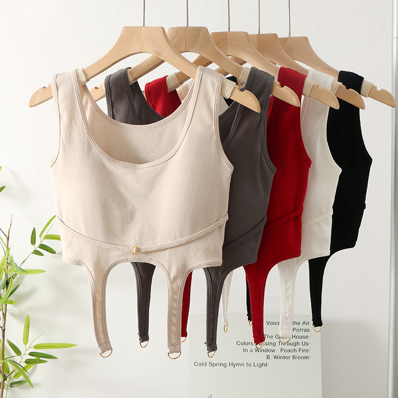 Belleza espalda camisola chic de las mujeres irregulares chica caliente ropa exterior ropa interior Copa fija todo partido tubo inferior superior Chaleco de las mujeres