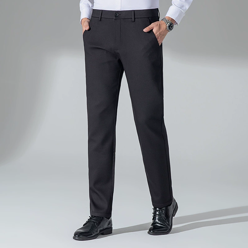 Новые мужские повседневные брюки из утолщенной овечьей шерсти на осень/зиму 2025 года для молодых и зрелых мужчин, брендовые длинные брюки, классические брюки