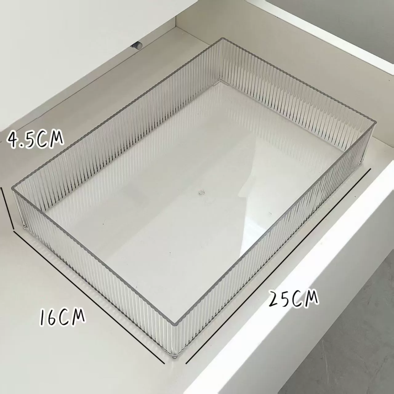 Rectangular Plastic Storage Box, Transparent Table Organizer, Small/Medium/Large