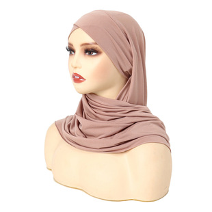 Amazon New Monochrome Cap Crystal Hemp Single Cross Scarf Cap AliExpress