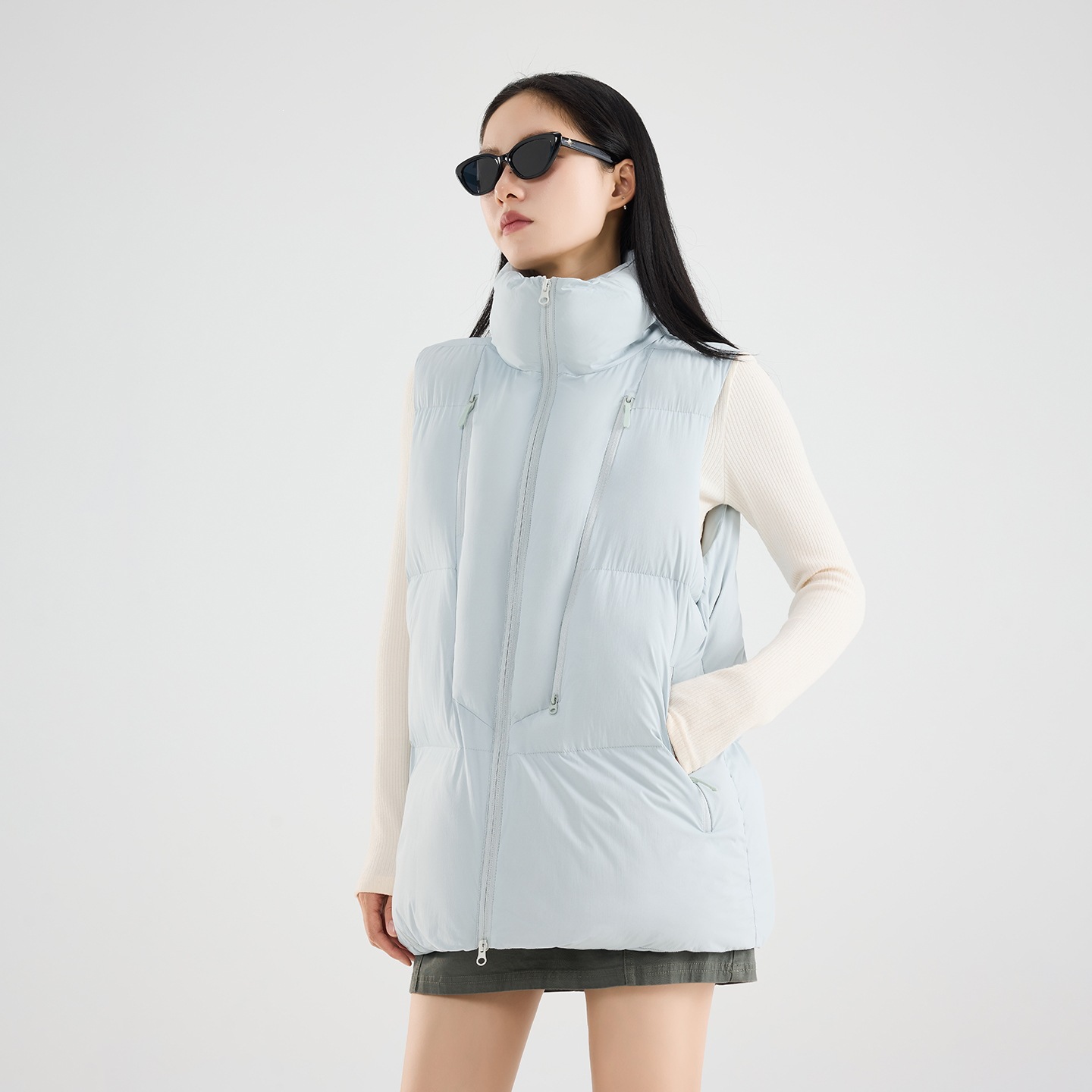 2026 new men's and women's vests in trendy colors with a three-dimensional, saturated look, warm for autumn and winter, stand-up collar, sleeveless, mid-length cotton jacket