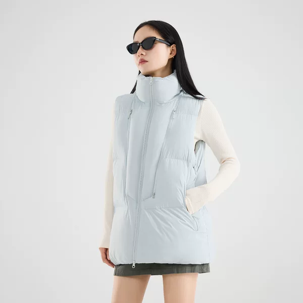 2026 new men's and women's vests in trendy colors with a three-dimensional, saturated look, warm for autumn and winter, stand-up collar, sleeveless, mid-length cotton jacket
