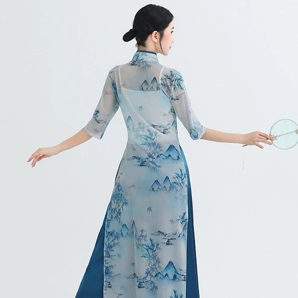 Классическое танцевальное платье для практики, пальто-Чонсам в китайском стиле народные танцы, свободные штаны, костюм рифмы, костюм рифмы