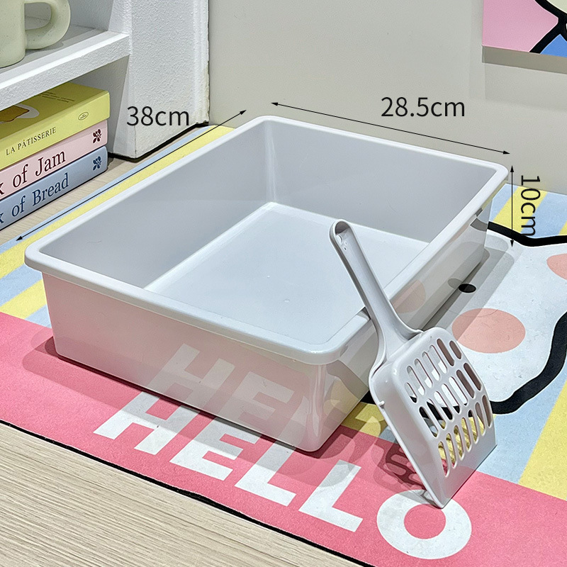 卸売猫トイレ半密閉型猫トイレ無料猫砂スコップシンプルな猫トイレ猫ケージ小型オープン猫トイレ|undefined
