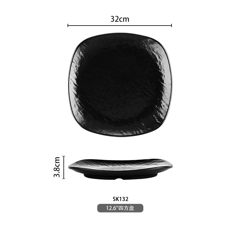Vajilla de melamina olla caliente plato negro comercial plato restaurante japonés plástico esmerilado tazón ramen tazón picante arroz caliente image 34