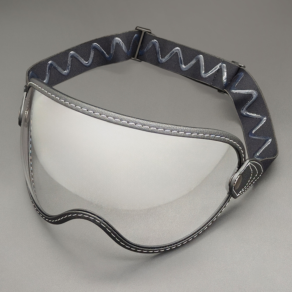 Retro Bubble Mirror Universal Helmet Lens Strap-On Off-Road Goggles Sun Protection Mirror Silicone Non-Slip Easy to Remove