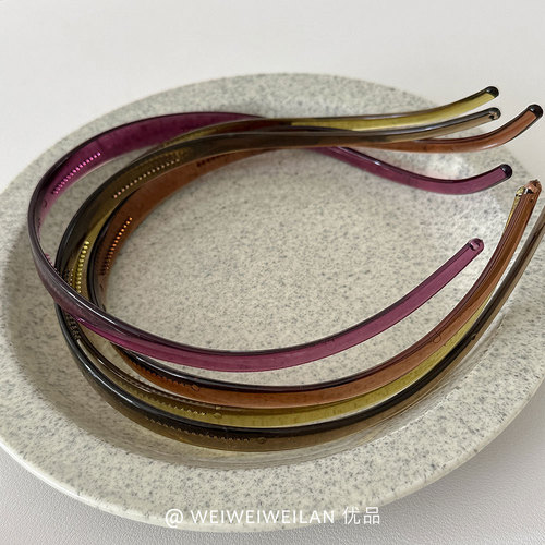 Japan and South Korea's new high-end, clear, non-slip, toothed glasses headband for going out, versatile, fine pressure hair headband, hair bundle