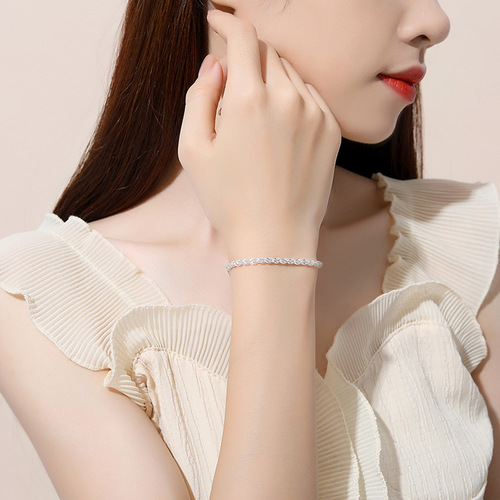 Internet celebrity phoenix tail bracelet female niche design sparkling Korean version bestie bracelet ins baby's breath bracelet sterling silver
