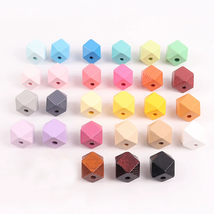 Индивидуальные цветные Восьмиугольные бусины Восьмиугольные деревянные бусины цветные геометрические бусины многоугольные бусины аксессуары производители бусин оптом