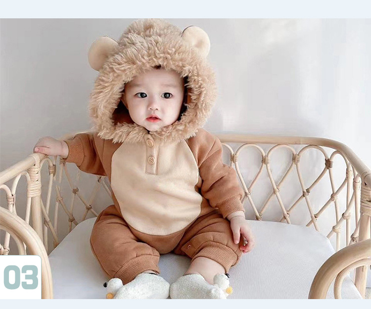 Casual Lion Cotton Baby Rompers display picture 1