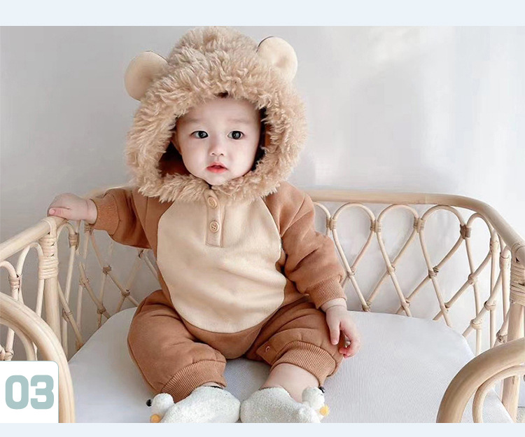 172g Weight Cotton Fabric Type Baby(0-2Years) Age Group Lion Pattern Casual Lion Cotton Baby Rompers