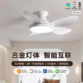 北欧奶油风扇灯客厅餐厅吊式风扇灯遥控静音天花吸顶大风力吊扇灯