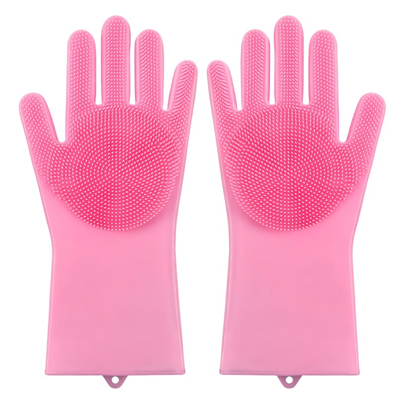 Caucho de silicona lavavajillas guantes de alta temperatura resistente anti-escaldado hogar de silicona cocina lavado tazón vegetal lavado guantes de baño para mascotas