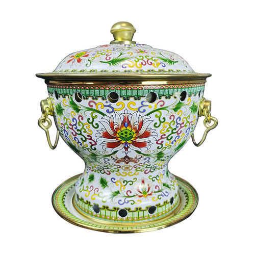 Enamel Single Hot Pot Self-Service Desktop Alcohol Hot Pot Home Use Single Alcohol Hot Pot Pure Copper Pot