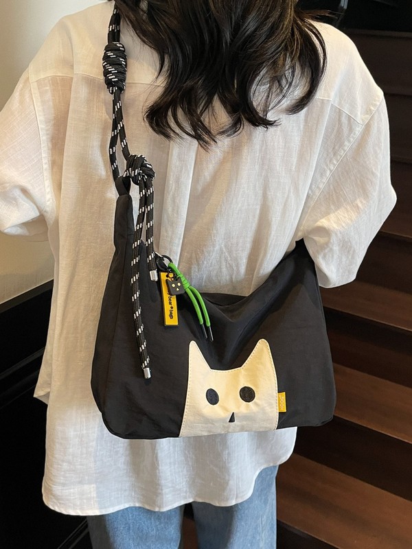 NOXXON偌闪轻便单肩包休闲猫咪多巴胺高级感通勤饺子包绿色斜挎包|undefined
