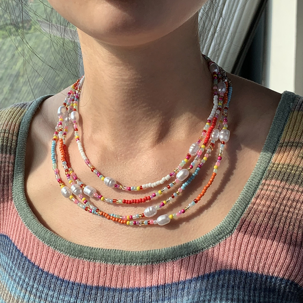 Round Bohemian Glass Necklace Wholesale display picture 3