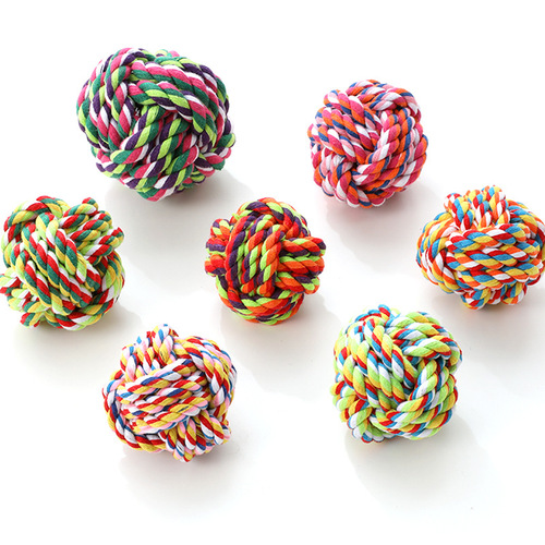 Manufacturer wholesale Pipitao pet cotton rope woven toy balls, bite-resistant multi-specification pet cotton rope balls