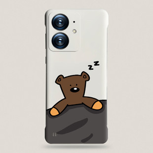 For Real Me Neo7SE Phone Case Hard Shell Borderless Feel Reamle Skin-Friendly Black Bottom Sleeping Bear