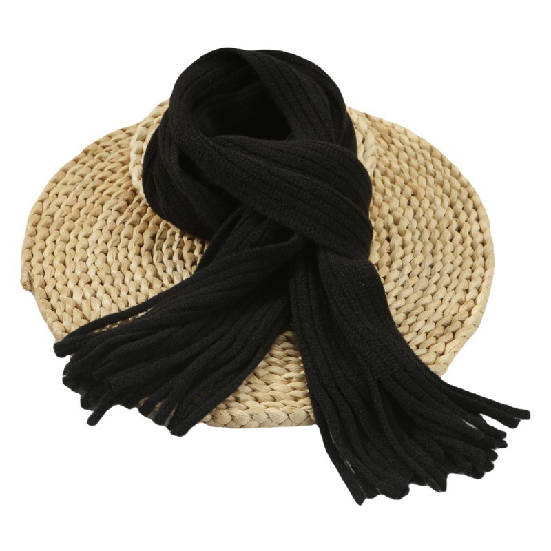 New Korean version of winter men's and women's children's knitted wool scarf tassel stripe warm Joker scarf wholesale manufacturers