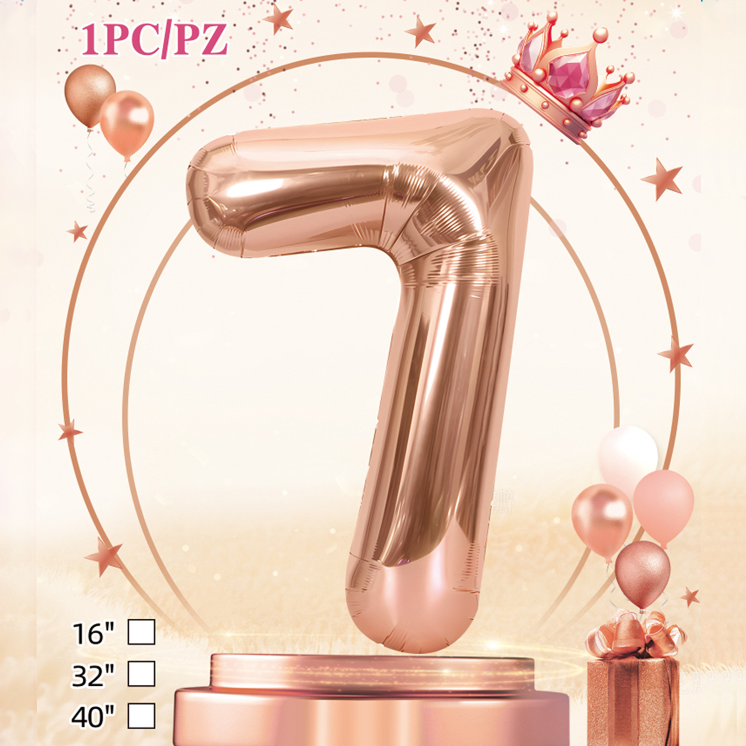 Embalaje de tarjeta de papel independiente digital de cumpleaños impreso en blanco de 32 pulgadas, decoración de fiesta de la versión estadounidense, película de aluminio, decoración de globos de papel de aluminio