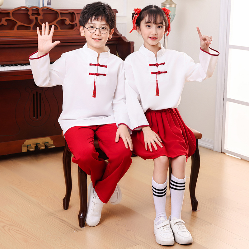 Children's sports suit for early age for students, Chinese style 3