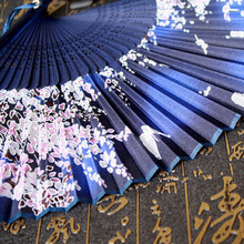 古典真丝小清新6.6寸女扇折扇 舞蹈汉服小扇子纳凉便携日式陈陈之