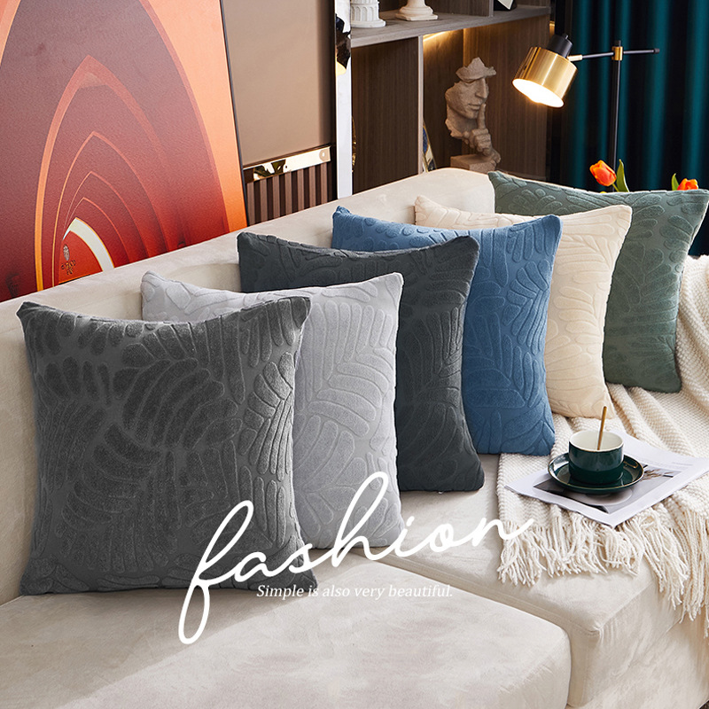 Northern Europe Light extravagance corduroy Pillowcase Leaf sofa Cushion Backrest pad Office Waist protection Lumbar pillow Backrest pillow