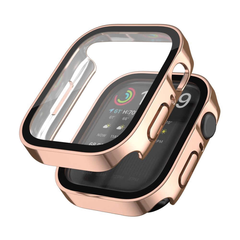 适用苹果手表壳apple iwatch12/10/9/8防水表壳直边壳膜一体壳