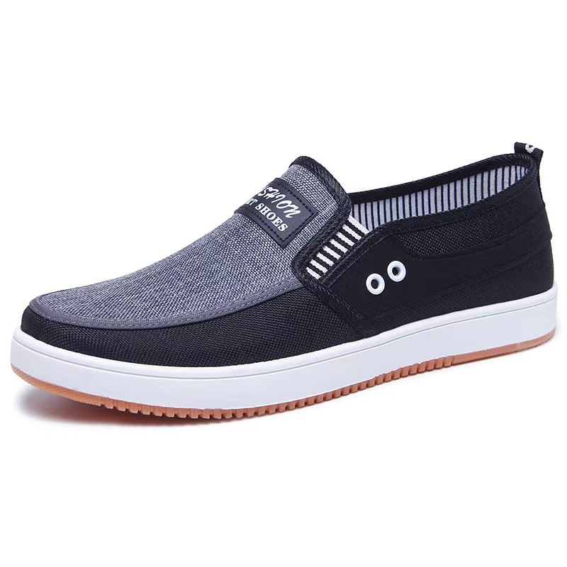in stock Wholesale New Old Beijing Cloth Shoes Fashion Casual Male Student Shoes Slip-on Denim Canvas Lazy Shoes