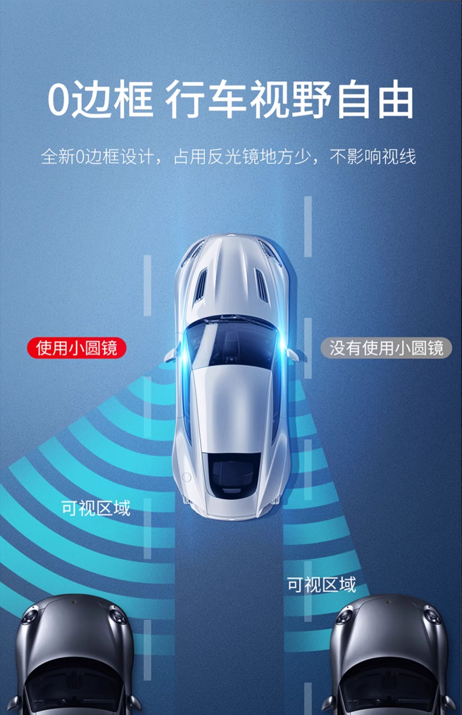Beisi rearview mirror small round mirror reversing blind area car auxiliary mirror 360 degree ultra-clear multifunctional mirror rainproof