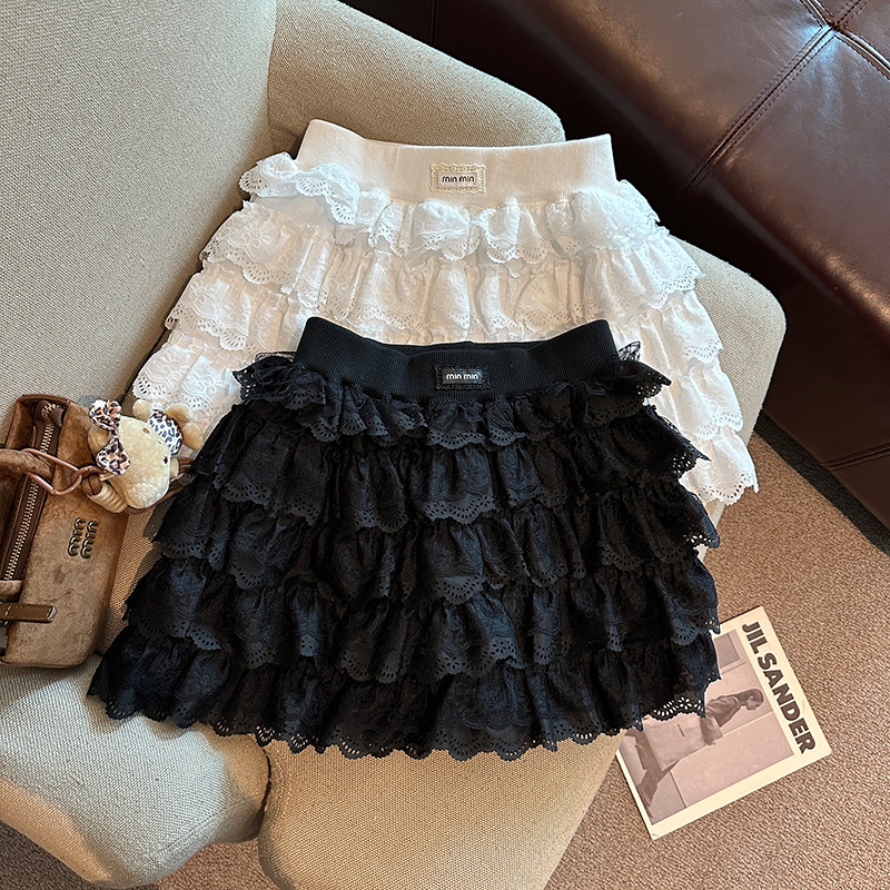 Spring and summer short sweet layer cake skirt elastic waist A- line puffy skirt female versatile A- line skirt female Spring and summer short sweet layer cake skirt elastic waist A- line puffy skirt female versatile A- line skirt female