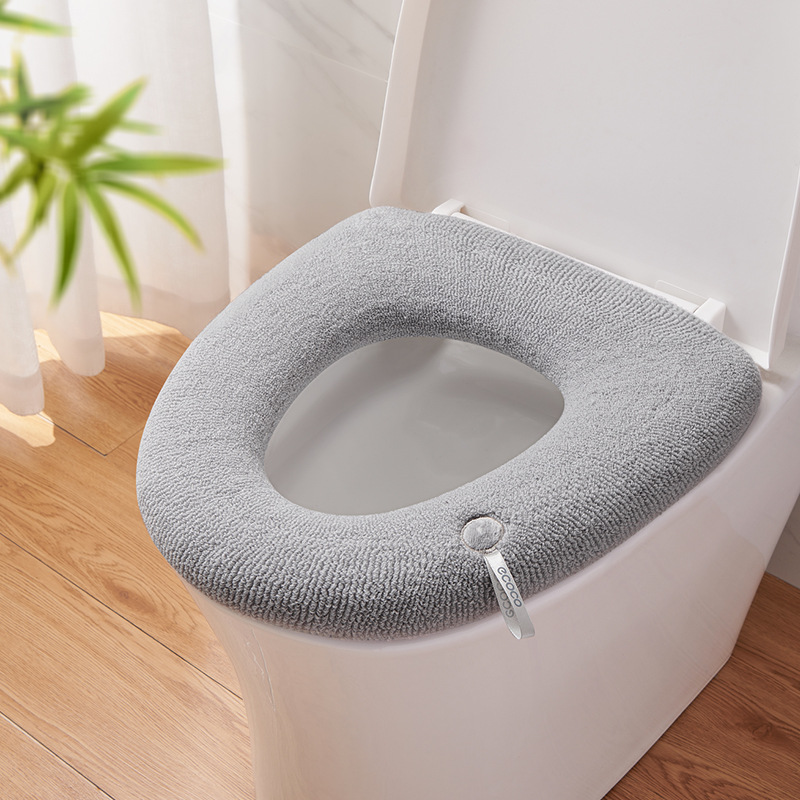 Engrosada cubierta del cojín del asiento del inodoro de invierno cojín del hogar pegatinas de otoño e invierno Cuatro Estaciones universal de felpa asiento de inodoro