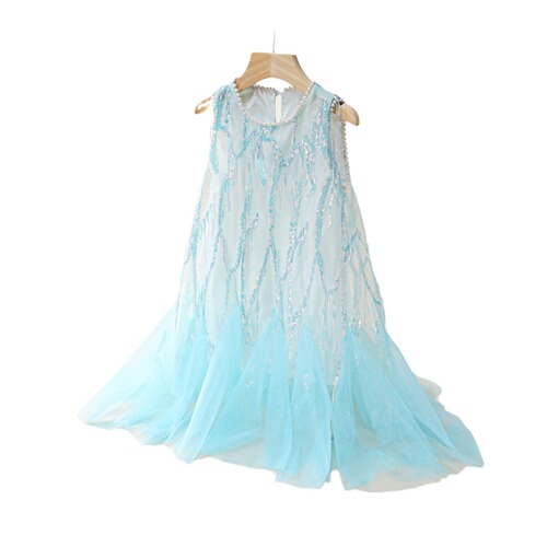 Women's Summer 2024 Cross-border New Little Girl Mermaid Dress Princess Dress Sleeveless Backless Dress