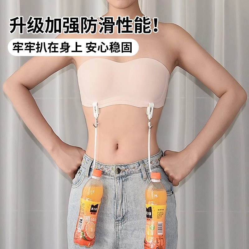 胸が小さい女性向けのシームレスなストラップレス下着、滑り止めと涼しさを強化したチューブトップ、夏用の薄い目に見えない美しい背中のオールインワンブラ