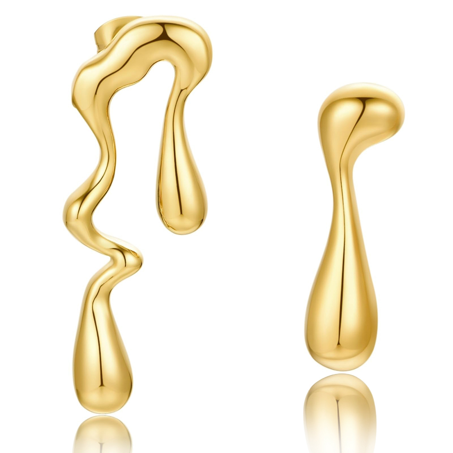 amazon-cross-border-new-liquid-irregular-geometric-earrings-sweet-cool-style-personality-design-simple-water-drop-earrings