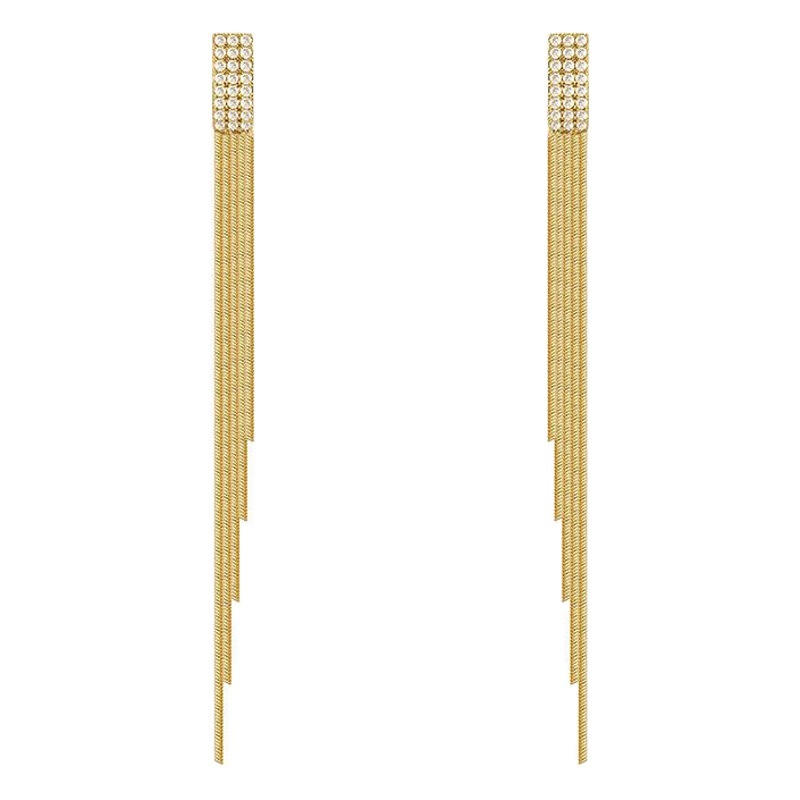 Pendientes de diamantes geométricos de aguja de plata 925 elegantes pendientes largos de borla nueva moda red pendientes rojos al por mayor