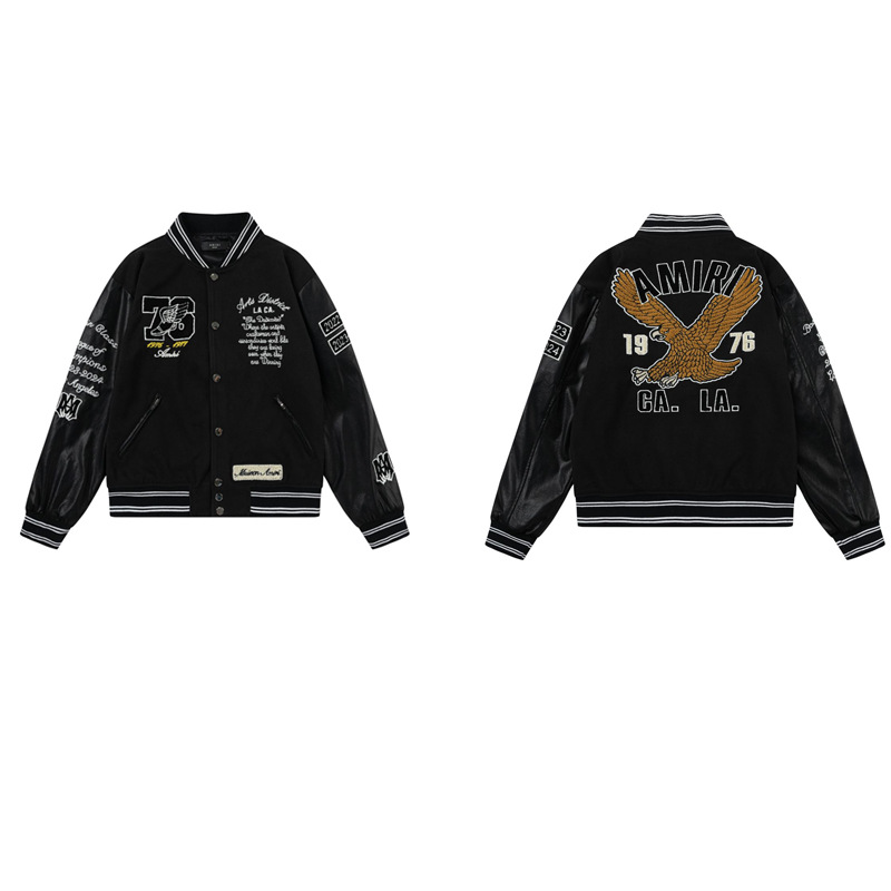 Versión correcta JBAMIRI hueso bordado impresión piloto chaqueta casual de los hombres y las mujeres uniforme béisbol invierno