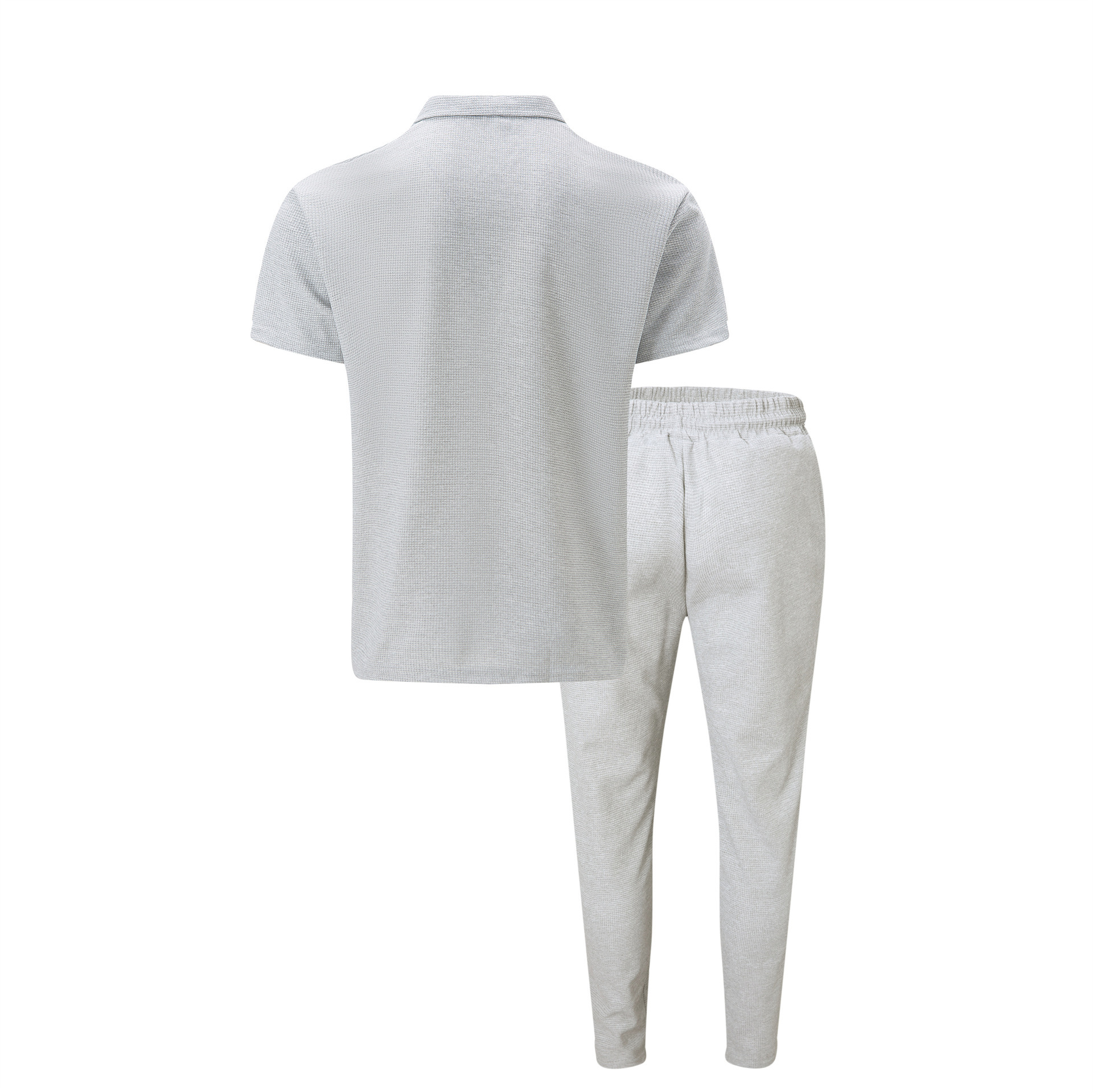 Men's Solid Color Suit With Faux Fur Collar And Long Pants_voghion.com